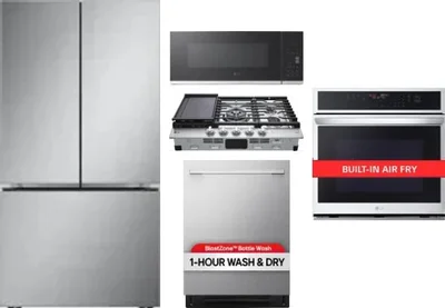 5 Piece Package Includes Refrigerator, Cooktop, Wall Oven, Microwave And Dishwasher
