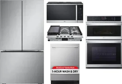 5 Piece Package Includes Refrigerator, Cooktop, Wall Oven, Microwave And Dishwasher