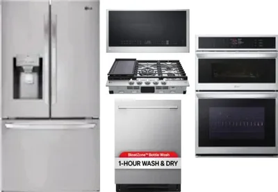 5 Piece Package Includes Refrigerator, Cooktop, Wall Oven, Microwave And Dishwasher