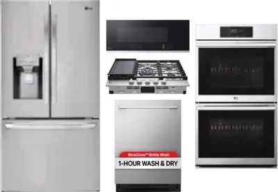 5 Piece Package Includes Refrigerator, Cooktop, Wall Oven, Microwave And Dishwasher