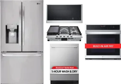 5 Piece Package Includes Refrigerator, Cooktop, Wall Oven, Microwave And Dishwasher
