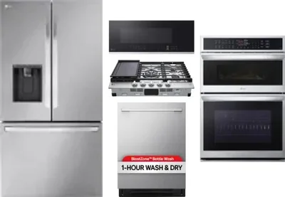 5 Piece Package Includes Refrigerator, Cooktop, Wall Oven, Microwave And Dishwasher