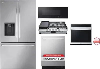 5 Piece Package Includes Refrigerator, Cooktop, Wall Oven, Microwave And Dishwasher