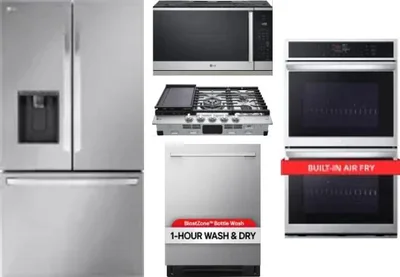 5 Piece Package Includes Refrigerator, Cooktop, Wall Oven, Microwave And Dishwasher