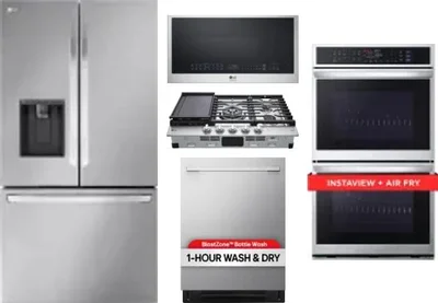 5 Piece Package Includes Refrigerator, Cooktop, Wall Oven, Microwave And Dishwasher