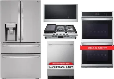 5 Piece Package Includes Refrigerator, Cooktop, Wall Oven, Microwave And Dishwasher