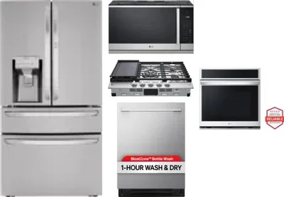5 Piece Package Includes Refrigerator, Cooktop, Wall Oven, Microwave And Dishwasher
