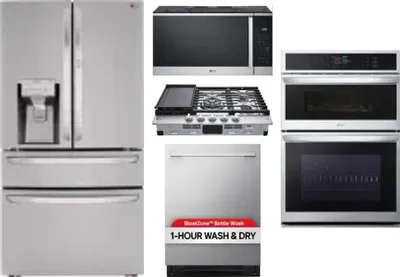5 Piece Package Includes Refrigerator, Cooktop, Wall Oven, Microwave And Dishwasher