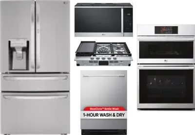 5 Piece Package Includes Refrigerator, Cooktop, Wall Oven, Microwave And Dishwasher