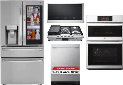 5 Piece Package Includes Refrigerator, Cooktop, Wall Oven, Microwave And Dishwasher