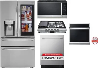 5 Piece Package Includes Refrigerator, Cooktop, Wall Oven, Microwave And Dishwasher