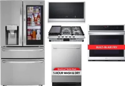 5 Piece Package Includes Refrigerator, Cooktop, Wall Oven, Microwave And Dishwasher