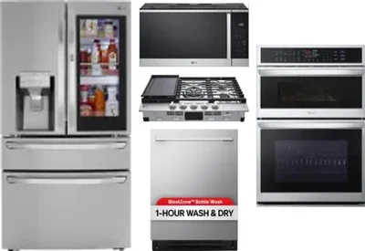 5 Piece Package Includes Refrigerator, Cooktop, Wall Oven, Microwave And Dishwasher