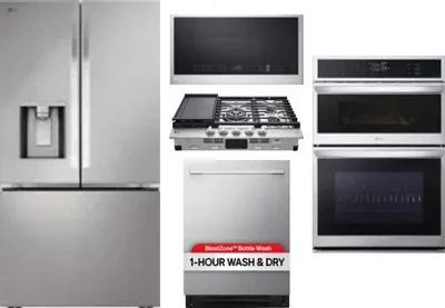 5 Piece Package Includes Refrigerator, Cooktop, Wall Oven, Microwave And Dishwasher