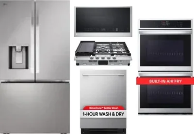 5 Piece Package Includes Refrigerator, Cooktop, Wall Oven, Microwave And Dishwasher