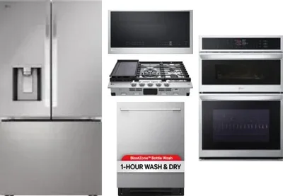 5 Piece Package Includes Refrigerator, Cooktop, Wall Oven, Microwave And Dishwasher