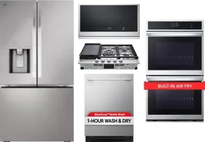 5 Piece Package Includes Refrigerator, Cooktop, Wall Oven, Microwave And Dishwasher
