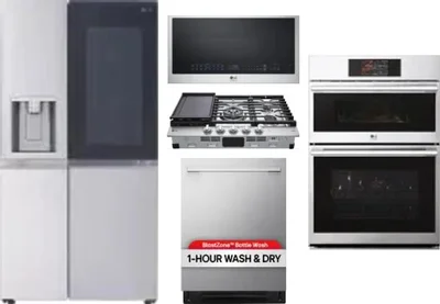 5 Piece Package Includes Refrigerator, Cooktop, Wall Oven, Microwave And Dishwasher