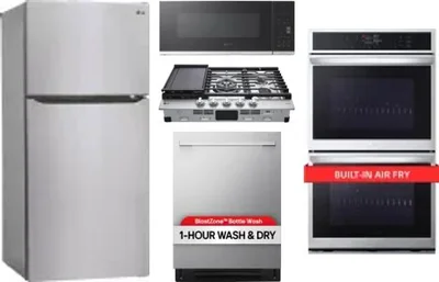 5 Piece Package Includes Refrigerator, Cooktop, Wall Oven, Microwave And Dishwasher