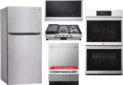 5 Piece Package Includes Refrigerator, Cooktop, Wall Oven, Microwave And Dishwasher