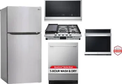5 Piece Package Includes Refrigerator, Cooktop, Wall Oven, Microwave And Dishwasher