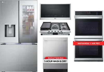 5 Piece Package Includes Refrigerator, Cooktop, Wall Oven, Microwave And Dishwasher