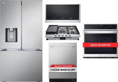 5 Piece Package Includes Refrigerator, Cooktop, Wall Oven, Microwave And Dishwasher