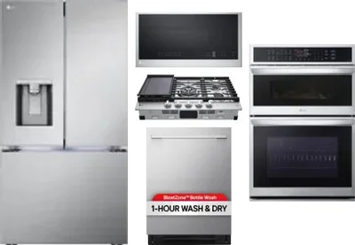 5 Piece Package Includes Refrigerator, Cooktop, Wall Oven, Microwave And Dishwasher