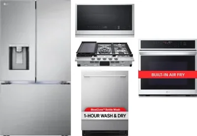 5 Piece Package Includes Refrigerator, Cooktop, Wall Oven, Microwave And Dishwasher