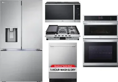 5 Piece Package Includes Refrigerator, Cooktop, Wall Oven, Microwave And Dishwasher