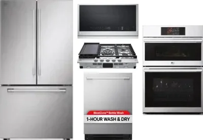 5 Piece Package Includes Refrigerator, Cooktop, Wall Oven, Microwave And Dishwasher