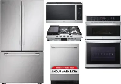 5 Piece Package Includes Refrigerator, Cooktop, Wall Oven, Microwave And Dishwasher