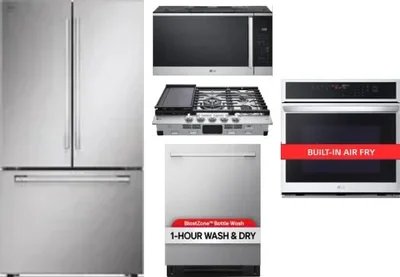 5 Piece Package Includes Refrigerator, Cooktop, Wall Oven, Microwave And Dishwasher