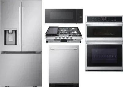 5 Piece Package Includes Refrigerator, Cooktop, Wall Oven, Microwave And Dishwasher