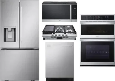 5 Piece Package Includes Refrigerator, Cooktop, Wall Oven, Microwave And Dishwasher
