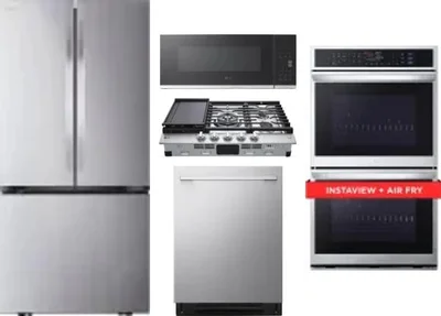 5 Piece Package Includes Refrigerator, Cooktop, Wall Oven, Microwave And Dishwasher