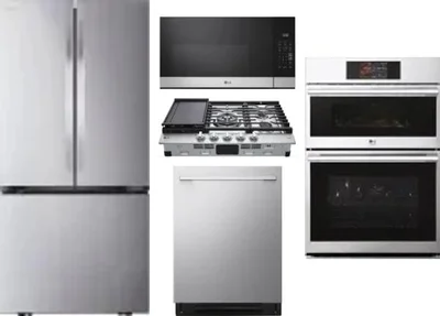 5 Piece Package Includes Refrigerator, Cooktop, Wall Oven, Microwave And Dishwasher