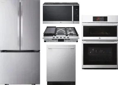 5 Piece Package Includes Refrigerator, Cooktop, Wall Oven, Microwave And Dishwasher