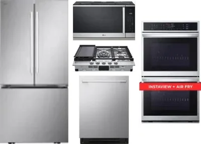 5 Piece Package Includes Refrigerator, Cooktop, Wall Oven, Microwave And Dishwasher