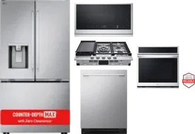 5 Piece Package Includes Refrigerator, Cooktop, Wall Oven, Microwave And Dishwasher