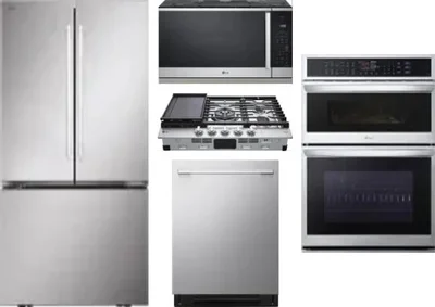 5 Piece Package Includes Refrigerator, Cooktop, Wall Oven, Microwave And Dishwasher