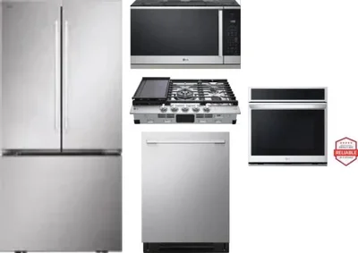 5 Piece Package Includes Refrigerator, Cooktop, Wall Oven, Microwave And Dishwasher