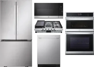 5 Piece Package Includes Refrigerator, Cooktop, Wall Oven, Microwave And Dishwasher
