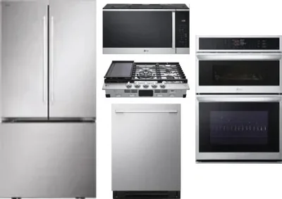 5 Piece Package Includes Refrigerator, Cooktop, Wall Oven, Microwave And Dishwasher