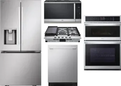 5 Piece Package Includes Refrigerator, Cooktop, Wall Oven, Microwave And Dishwasher