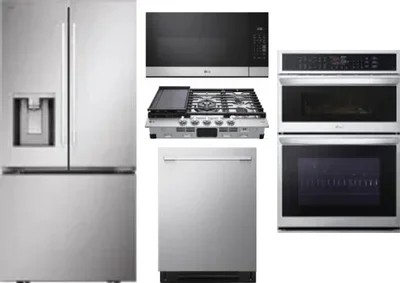 5 Piece Package Includes Refrigerator, Cooktop, Wall Oven, Microwave And Dishwasher