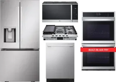 5 Piece Package Includes Refrigerator, Cooktop, Wall Oven, Microwave And Dishwasher