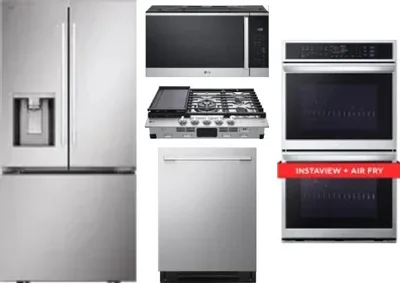 5 Piece Package Includes Refrigerator, Cooktop, Wall Oven, Microwave And Dishwasher