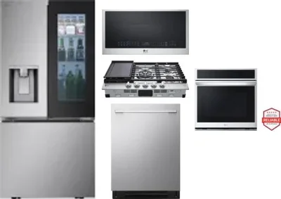 5 Piece Package Includes Refrigerator, Cooktop, Wall Oven, Microwave And Dishwasher