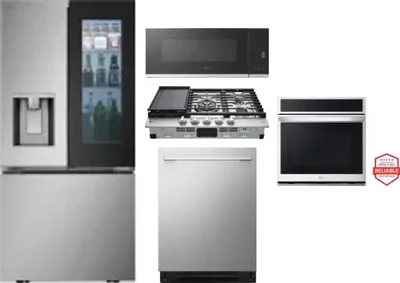5 Piece Package Includes Refrigerator, Cooktop, Wall Oven, Microwave And Dishwasher